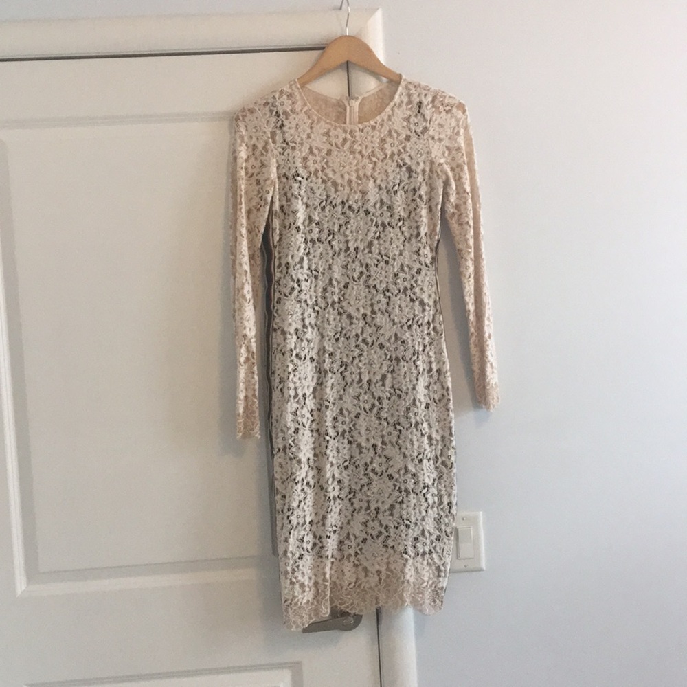 Vince Camuto Lace Sheath Ivory Dress